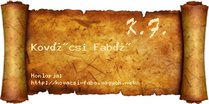 Kovácsi Fabó névjegykártya