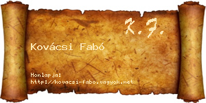 Kovácsi Fabó névjegykártya